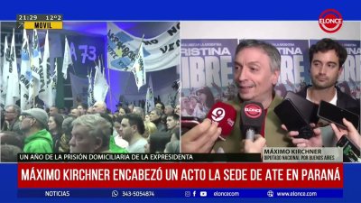 M&aacute;ximo Kirchner encabez&oacute; un acto en la sede de ATE en Paran&aacute;